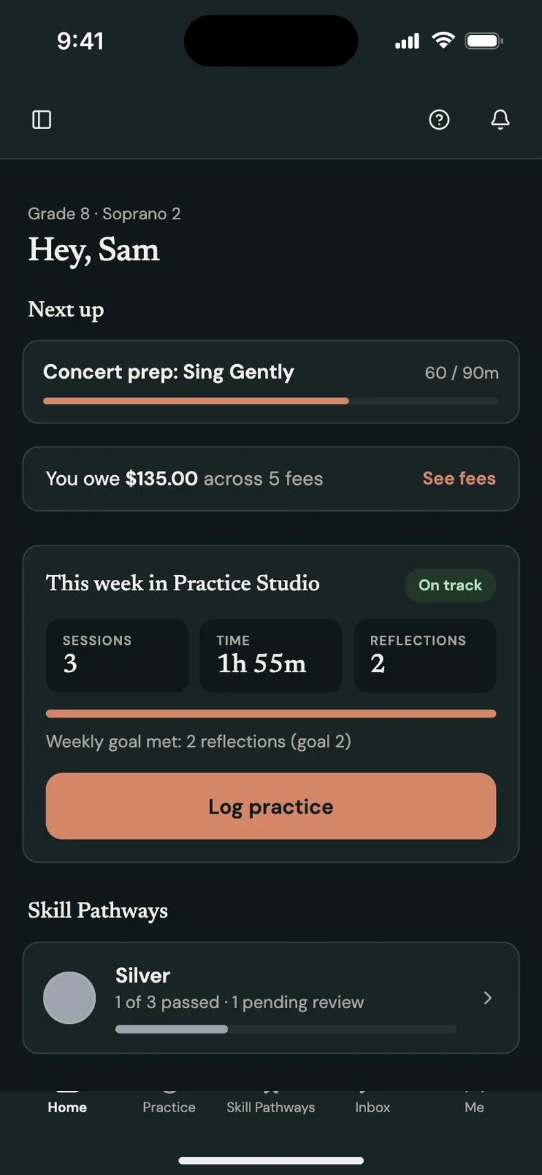 Program Partner screen: student portal balance